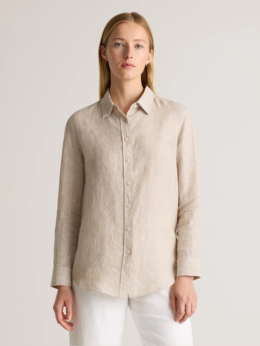 Quince 100% European Linen Long Sleeve Shirt Flax Size Medium